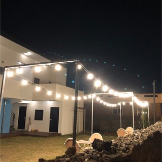 파티라이트 방수 LED 램프 포함 스트링 캠핑 카페 야외 조명, 방수 15M25구+8W주광색(하얀빛) 25개, 1개