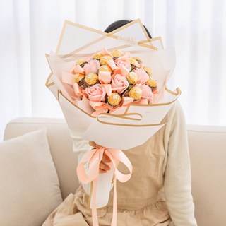 마이에브 졸업식 꽃다발 초콜릿꽃다발 페레로로쉐꽃다발 발렌타인데이 화이트데이 여자친구 선물, 2.페레로로쉐 레드, 2.쇼핑백 포함