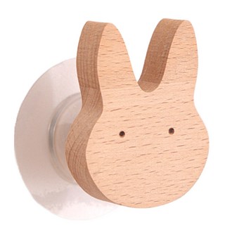 보유샵 우드후크 매직후크 원목후크 못없이액자걸기 나무 후크 벽걸이 접착, 2개, 토끼