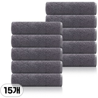 [더도톰] 40수 코마사 170g 호텔 수건 부드럽고 흡수력 뛰어난 세면타월, 15개, 그레이