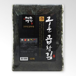 해초명가 구운곱창김 프리미엄 블랙라벨 50매, 2개, 200g