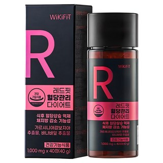 위키핏 레드핏 혈당관리 다이어트 알약 가르시니아 바나바 1000mg, 1개, 40정