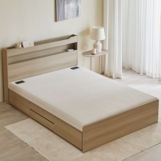 장인가구 톤즈 황토볼 보료 LED수납 흙침대 Q, 샌드베이지