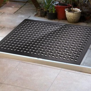 LIL 고무 현관매트 생고무 동전 미끄럼방지 발판 업소용 특대형 루버 논슬립 주방 출입구, 블랙, 1개
