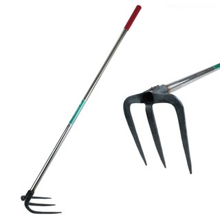 쇠스랑 3발 스텐자루 갈퀴 갱이 농기구 밭갈기, 1개