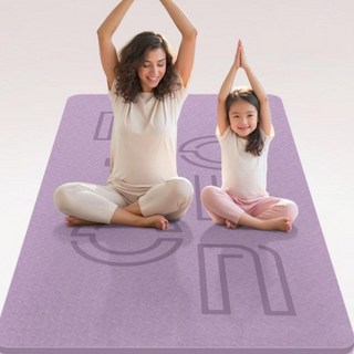 초대형 2인용 요가매트 | 미끄럼 방지 두툼한 홈트 매트, 1개, 그레이