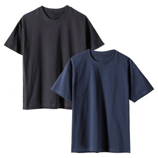 (당일발송) 1+1 고밀도 20수 남녀공용 프리미엄 순면 무지 라운드 반팔 티셔츠