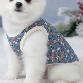 영앤데이 강아지 김장조끼 강아지 레트로 할매조끼 강아지조끼, 1개, 파랑