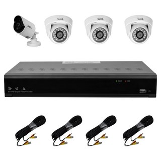 화인츠 500만화소 CCTV 자가설치 4채널 실내 실외 무인 감시카메라 방범용 매장용 농막 케이블20m HDD포함 XRT4104, 실외1실내3, 1개