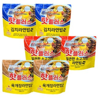 핫플러스 발열도시락 전투식량 라면밥 6개세트 408호/ 언제 어디서나 찬물만 부어 뜨겁게 먹는 한끼든든 라면밥, 1세트, 600g