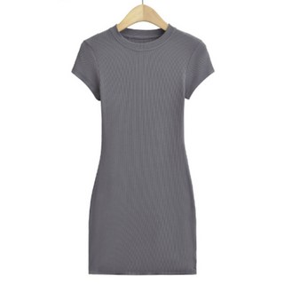 여름 봄 여성 미니 원피스 폴리에스터 탄성좋은 라운드넥 가볍고 시원한 슬림핏 데이트룩