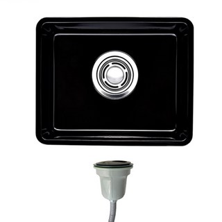 백조 에나멜 ENAMELED 540 법랑 블랙 소형 미니사각싱크볼 주방씽크볼, 1개