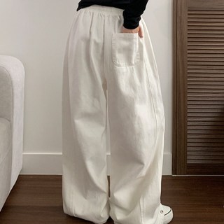 부기샵 여성팬츠 데저 코튼 밴딩 밑단스냅버튼 벌룬 와이드팬츠