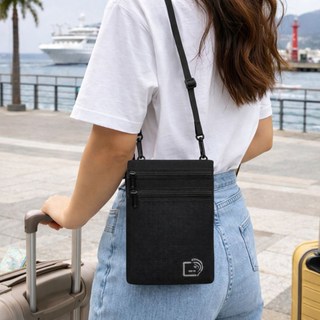 동동샵 도난방지 여행용 RFID 목걸이형 크로스 파우치 여권지갑