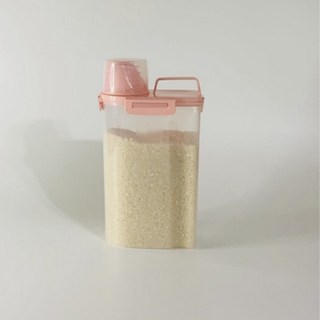 쌀보관통 잡곡통 보관함 보관용기 벌레방지 넓은입구 1.5L (방습제20팩증정), 핑크 1.5L