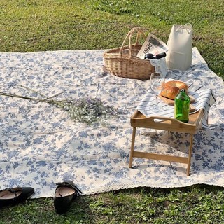 단품 린넨 플라워 레이스 피크닉 매트 감성 빈티지 비치 꽃무늬 프렌치 면 돗자리 야외 캠핑 소풍 차박, 플라워 피크닉 매트
