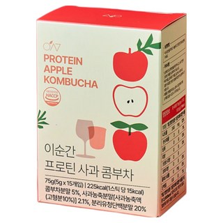 [심박] 이순간 프로틴 사과 콤부차 1박스 당류0g 국내산 과일이 통째로 들어간 프로틴 콤부차