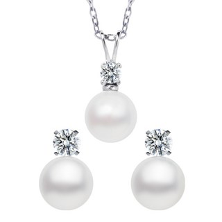 [남주정품/GRA인증/엑설런트컷팅] 모이사나이트 다이아 천연진주 목걸이 귀걸이 세트