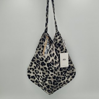 [국내 매장 정품] 이미스 에코백 뉴 레오파드 코듀로이 그레이 + 카라비너