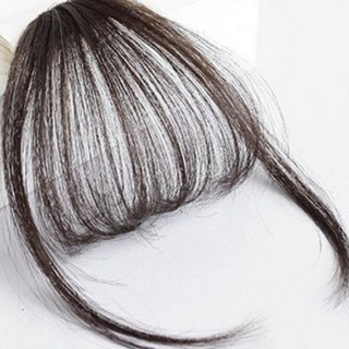 100% 인모 앞머리가발 붙임머리 부분 헤어피스 시스루 가발, 다크브라운, 1개