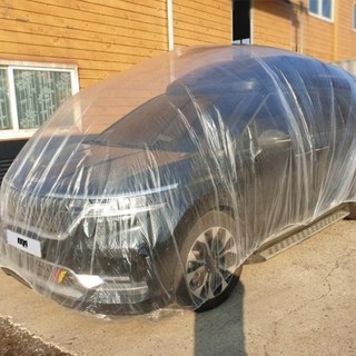 자동차 일회용 비닐커버 차량용 비닐 덮개 장기 주차 풀커버 세차커버 오염방지 카커버 황사 눈 비 공사 분진 00741, 5개