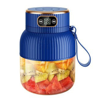 코코 대용량 텀블러 착즙기 휴대용 무선 주스기 가정용 즉석 생과일 멀티 믹서기, 블루, N98