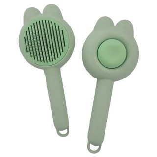 온리너 애완동물 고양이 빗 원터치 브러쉬 2개세트, 1개, 그린+그린