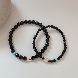 다올 액막이 수호 A급 오닉스 만자 염주팔찌 커플팔찌