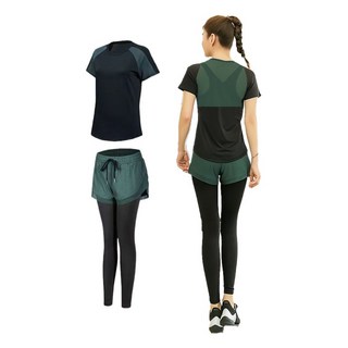 (당일발송)신축성 우수한 요가복 필라테스복 레깅스와 상하세트 9부바지 및 반바지세트 3COLOR(조깅 등산 물놀이도)좋아요