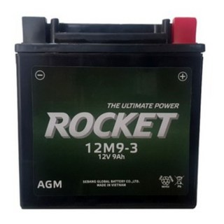 로케트 12M9-3 12V9A 관리기배터리 아세아 태광 기계장비 TN125 AGM 완제품 배터리, 1개