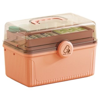 제이피 비상약체크 3단구급상자, 핑크, 1개