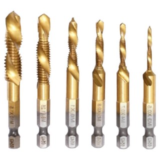 당돌 드릴탭 탭핑 비트 HSS 6542 티타늄 6P 세트, 1세트