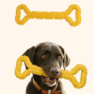 치즈쿠키 중대형견 물어뜯기 장난감 고무 이갈이스틱 터그 놀이 장난감, 노랑, 1개