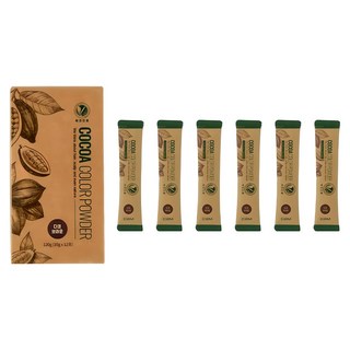 씨투엠 비건 코코아 컬러 파우더 염모제 60g (10gx6회분) + 염색 시술 도구 세트, 다크 브라운 6포