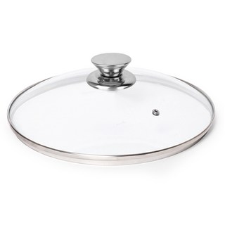 베이직 스텐 노브 넘침방지 유리뚜껑 냄비 후라이팬 뚜껑, 24cm, 1개