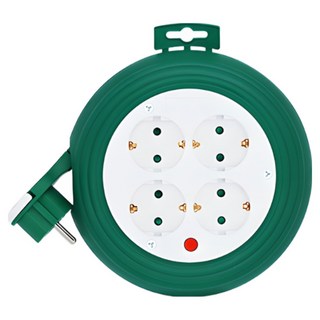 러그박스 4구 원형멀티탭 납작코드 이지콕, 3m, 그린, 1개