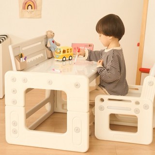 베네베네 스마트 플레이 SET1 유아 아기 자석 화이트보드 높이 각도 조절 책상 의자 세트 바구니 미포함