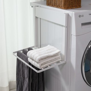홈제네 세탁기 자석 선반 냉장고 무타공 철제, 1개, 화이트