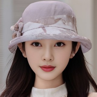 버섯언니 H21 꽃무늬 코사지 60대 예쁜 엄마 중년 챙모자 둥근챙 벙거지