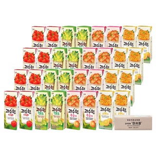 마셔몰 드링크팩 세트 과수원 4가지맛 복숭아 사과 오렌지 청포도 각8팩씩, 190ml, 32개