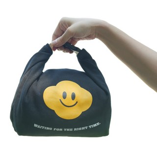 이뿜미뿜 직장인 도시락 가방 보온 보냉백 미니 보냉 런치백, 블랙