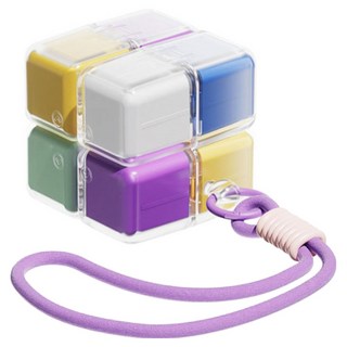 큐브약통 휴대용 알약 케이스 대용량 밀폐 방습 보관함 여행용 소형 약통 알약정리함, 레인보우, 1개