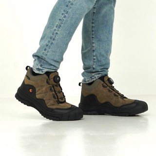 [에코로바]남성 다이얼 가죽 릿지화 미끄럼방지 발목 등산화 ER1475