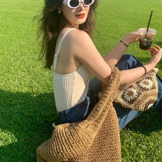 소울린느 라탄 빅사이즈 숄더 그물백 2colors