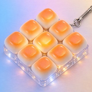 LED 키캡 키링 9구 식빵 마시멜로 미니 키보드, 1개, ONE