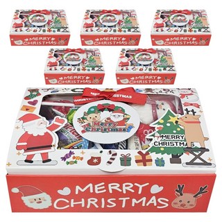 크리스마스 과자 선물 세트 학교 학원 단체 행사 간식 꾸러미 12종구성 X 6개, 빨강상자(중)