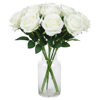 인조 조화 장미 10송이, 1개, 화이트 10송이