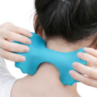 Gaayou 목 마사지기 4점 지압 소형 안마기 경추 목괄사 어깨 두피 마사지 수동 휴대용 초경량 100g, 터코이즈, 1개