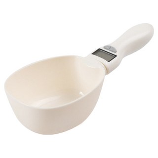 디어퍼피 강아지 애견 디지털 사료 계량 스푼 저울, 1개, 화이트