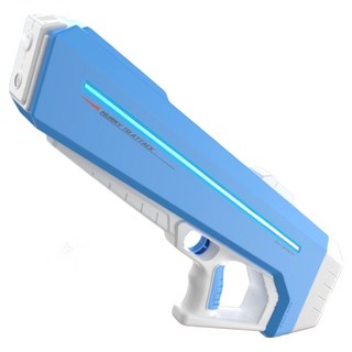 신형 펄스 전동 물총 장난감 자동 분수 고압 강력 사거리 물총 어린이 장난감 Electric Water Gun 워터밤 워터파크, 파란색 조명/자흡, 1개